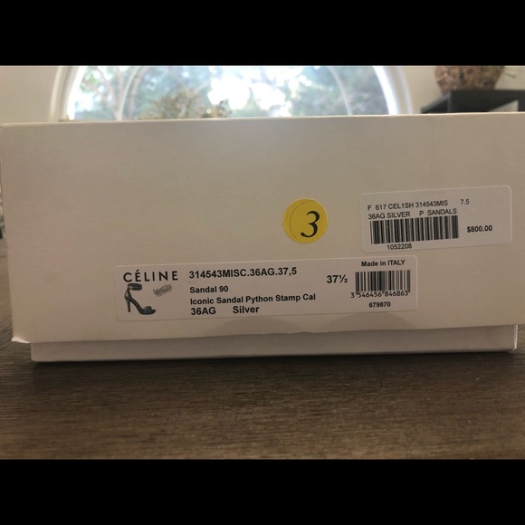 Celine Iconic Sandal Python Stamp Size 37.5 - Picture 5 of 5